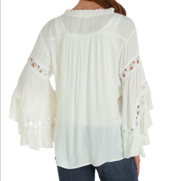 BNWT Wrangler Peasant Blouse in Ivory - Sz M - Picture 2 of 8